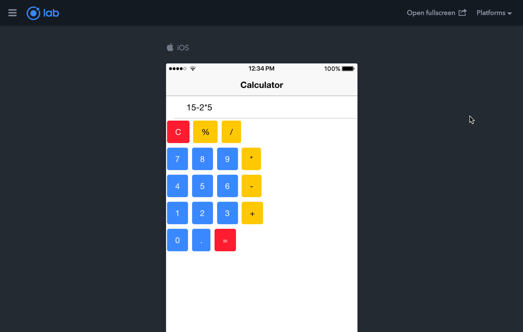 How To Create A Calculator Application With Ionic Framework 3 By Using Creator For UI